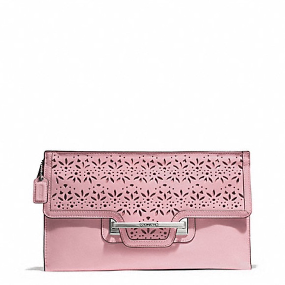 Coach Handbags - New Coach Taylor Eyelet Leather Zip Clutch